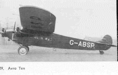 The Avro Ten commercial monoplane
