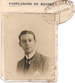 A passport photograph of Roy Chadwick at 23 years of age