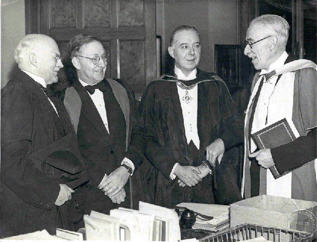 Roy Chadwick receiving an Honorary Fellowship at the Institute of Science and Technology, Manchester, November 1946