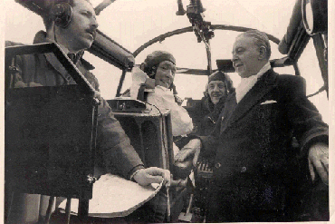 Roy Chadwick in the cockpit of the Avro Lancastrian, the first jet airliner to fly between two countries