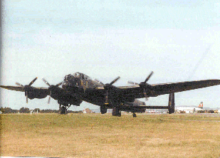 The Avro Lancaster bomber in flight